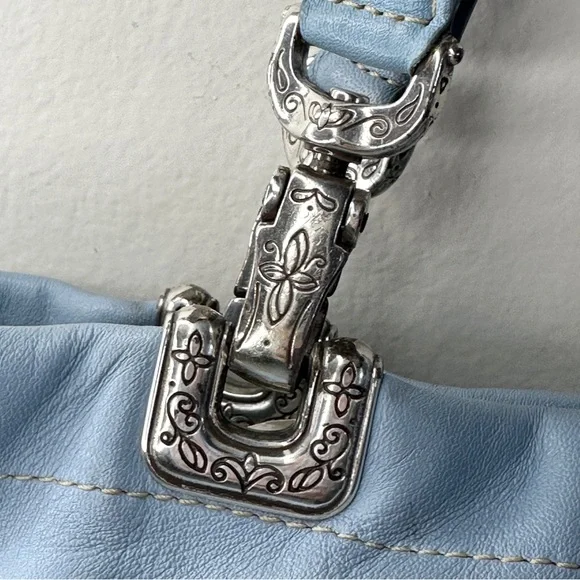 Brighton Leather Heart Small Tote Bag C740004 Cornflower Blue - Picture 2 of 15